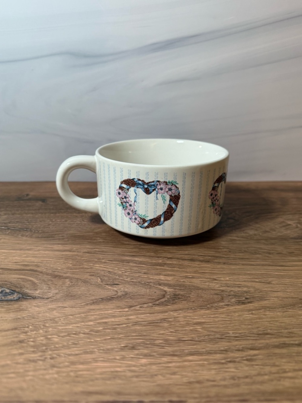 Vintage KIC Korea Floral Heart Mug